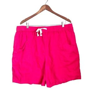 Capture Linen Lightweight Pull On Drawstring Shorts Hot Pink Size 20 Summer